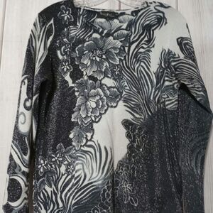 Magic Scarf Sweater‎ Ladies Small Floral Shimmer